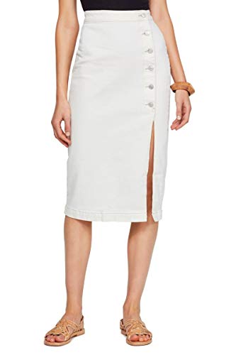 Free People Women's Jasmine Button Midi Skirt (Pebble White, 0)